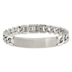 Chisel Stainless Steel Brushed and Polished Curb Chain 8.5 inch ID Bracelet with .5 inch Extension