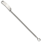 Polished Box Chain ID Bracelet in Stainless Steel