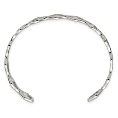 Chisel Stainless Steel Polished Wavy Cuff Bangle