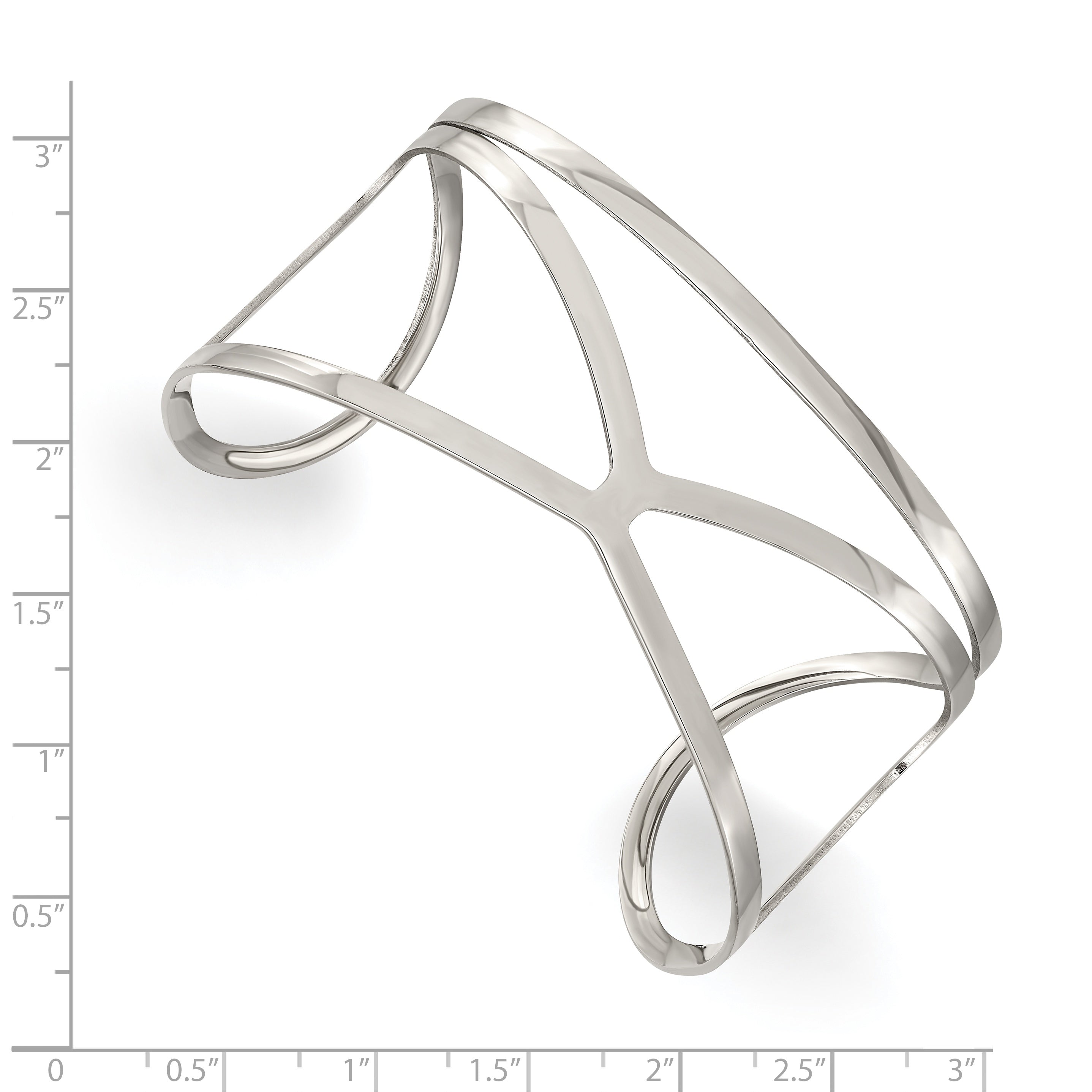 Chisel Stainless Steel Polished Cuff Bangle