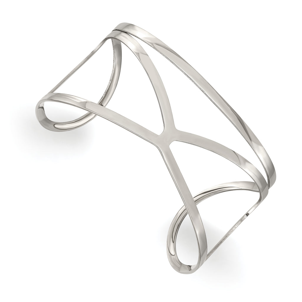 Chisel Stainless Steel Polished Cuff Bangle