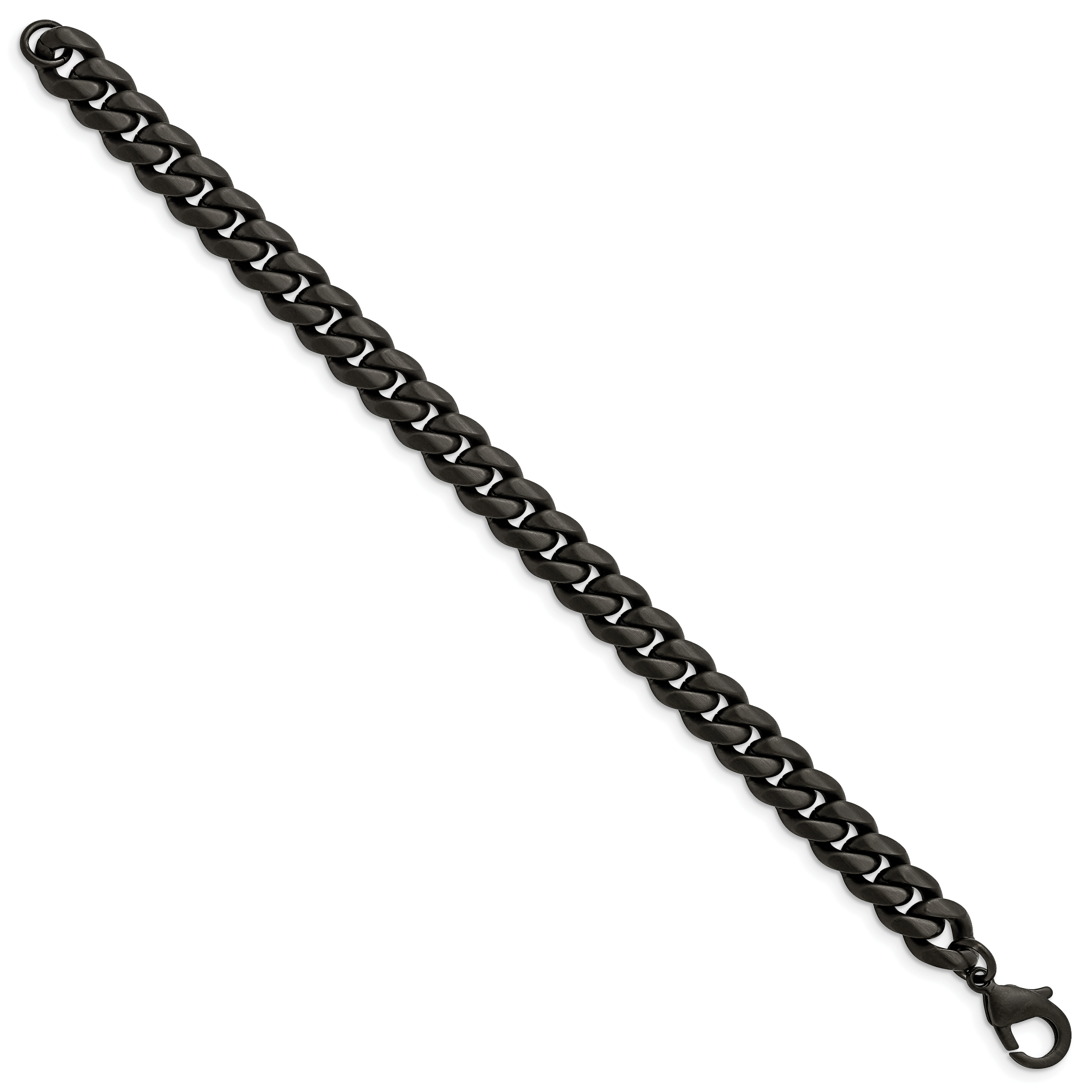 Chisel Stainless Steel Brushed Black IP-plated 10mm 8.5 inch Curb Bracelet Secondary image