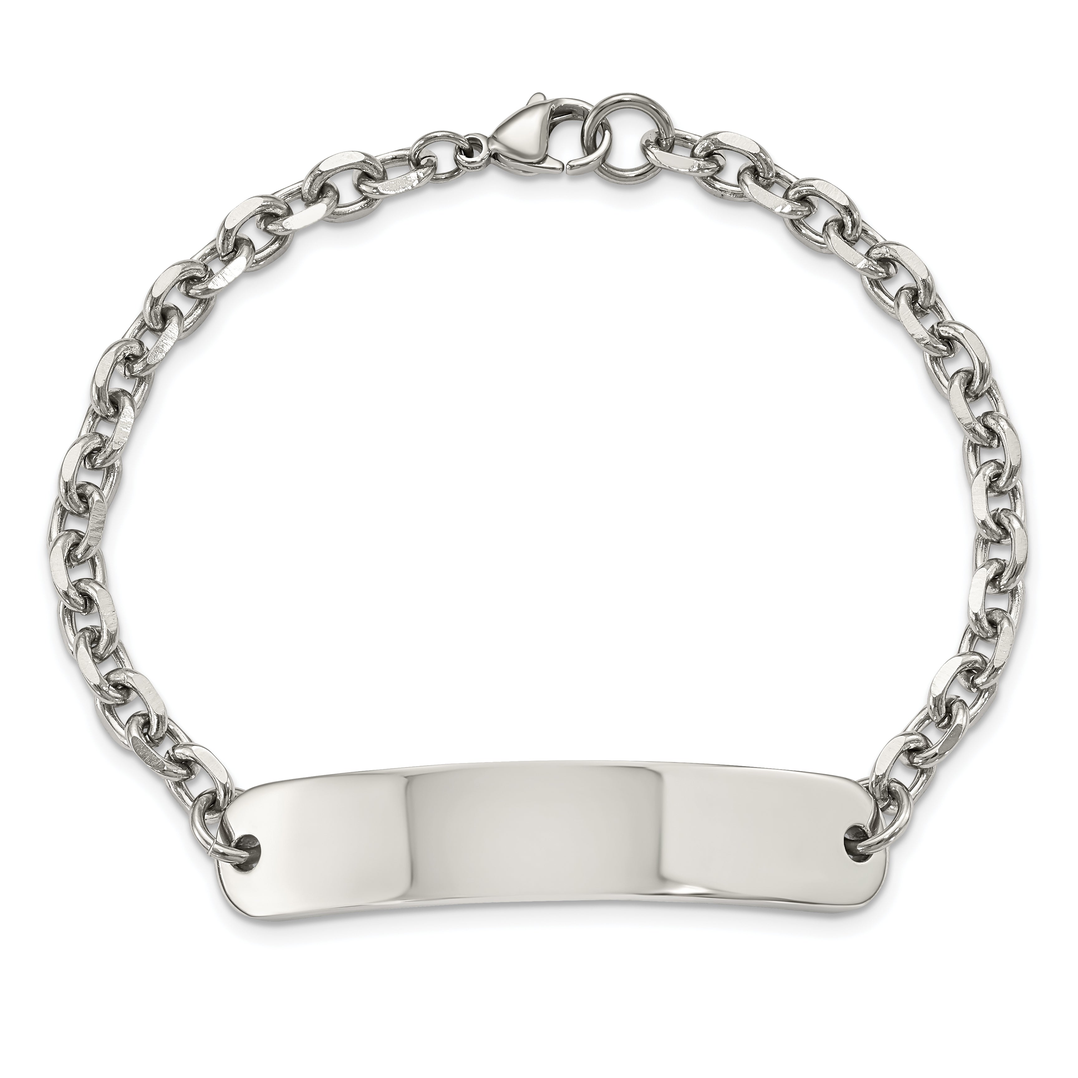 Chisel Stainless Steel Polished Cable Chain 8 inch ID Bracelet