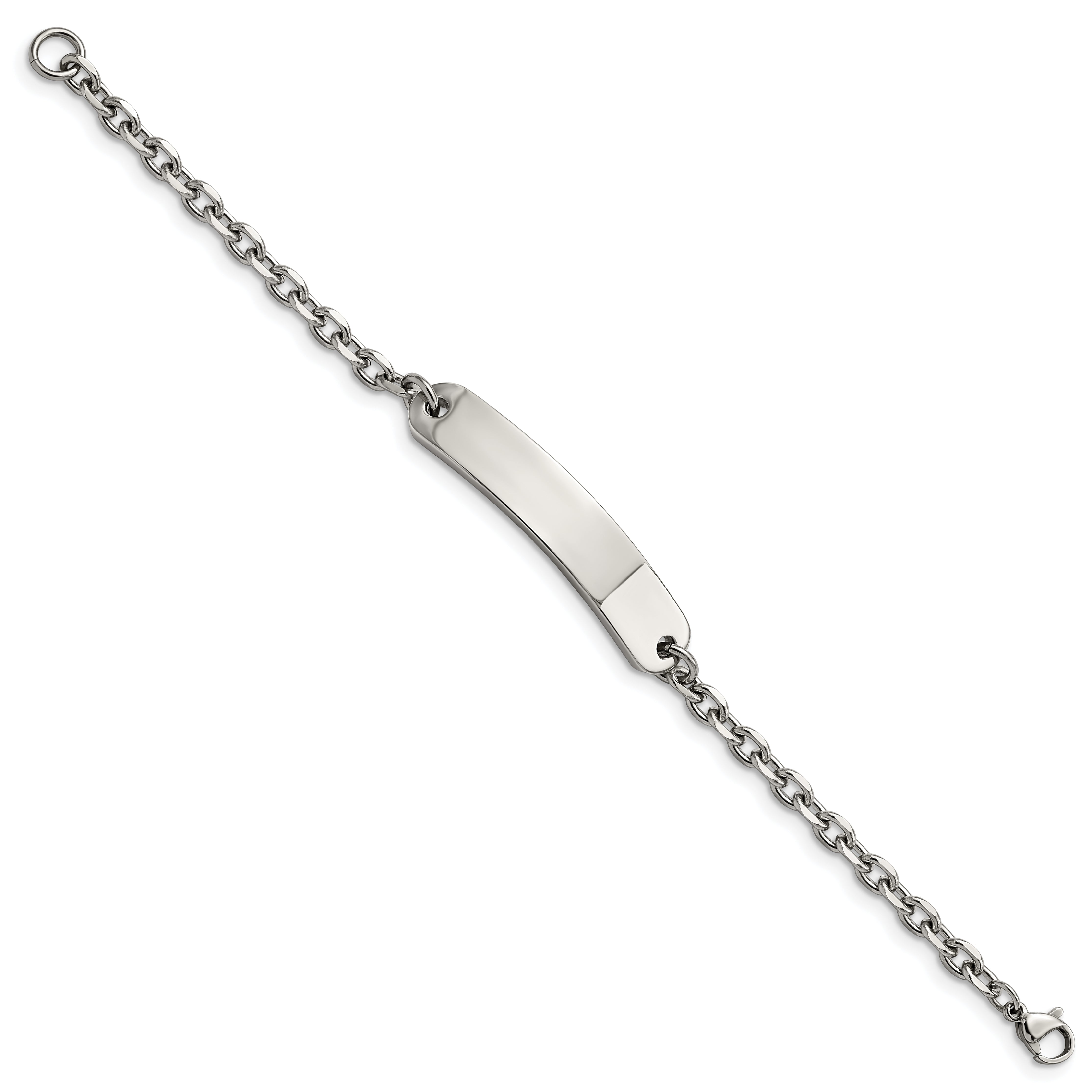 Chisel Stainless Steel Polished Cable Chain 6.75 inch ID Bracelet