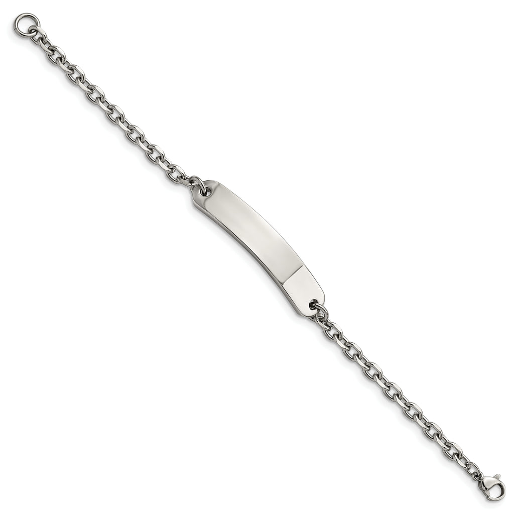 Chisel Stainless Steel Polished Cable Chain 6.75 inch ID Bracelet
