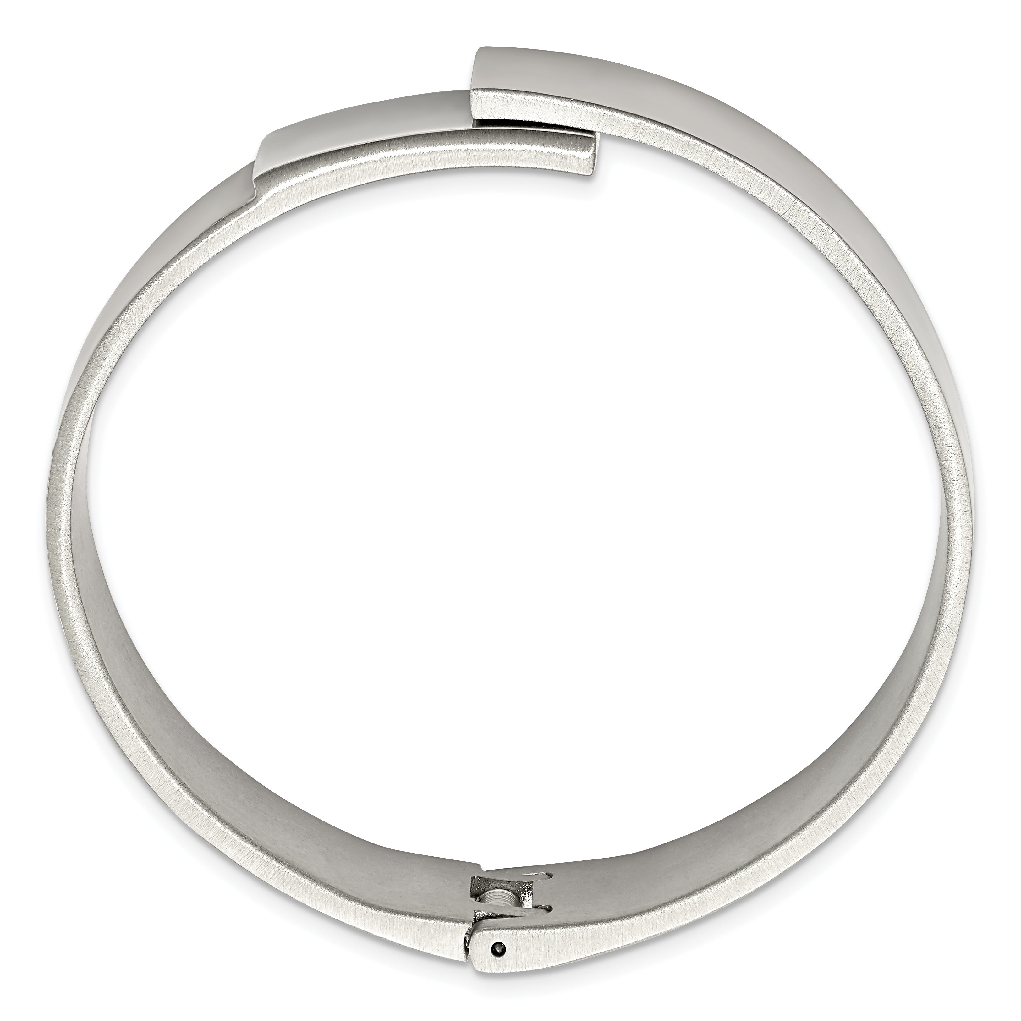 Chisel Stainless Steel Brushed and Polished 13mm Hinged Bangle Secondary image