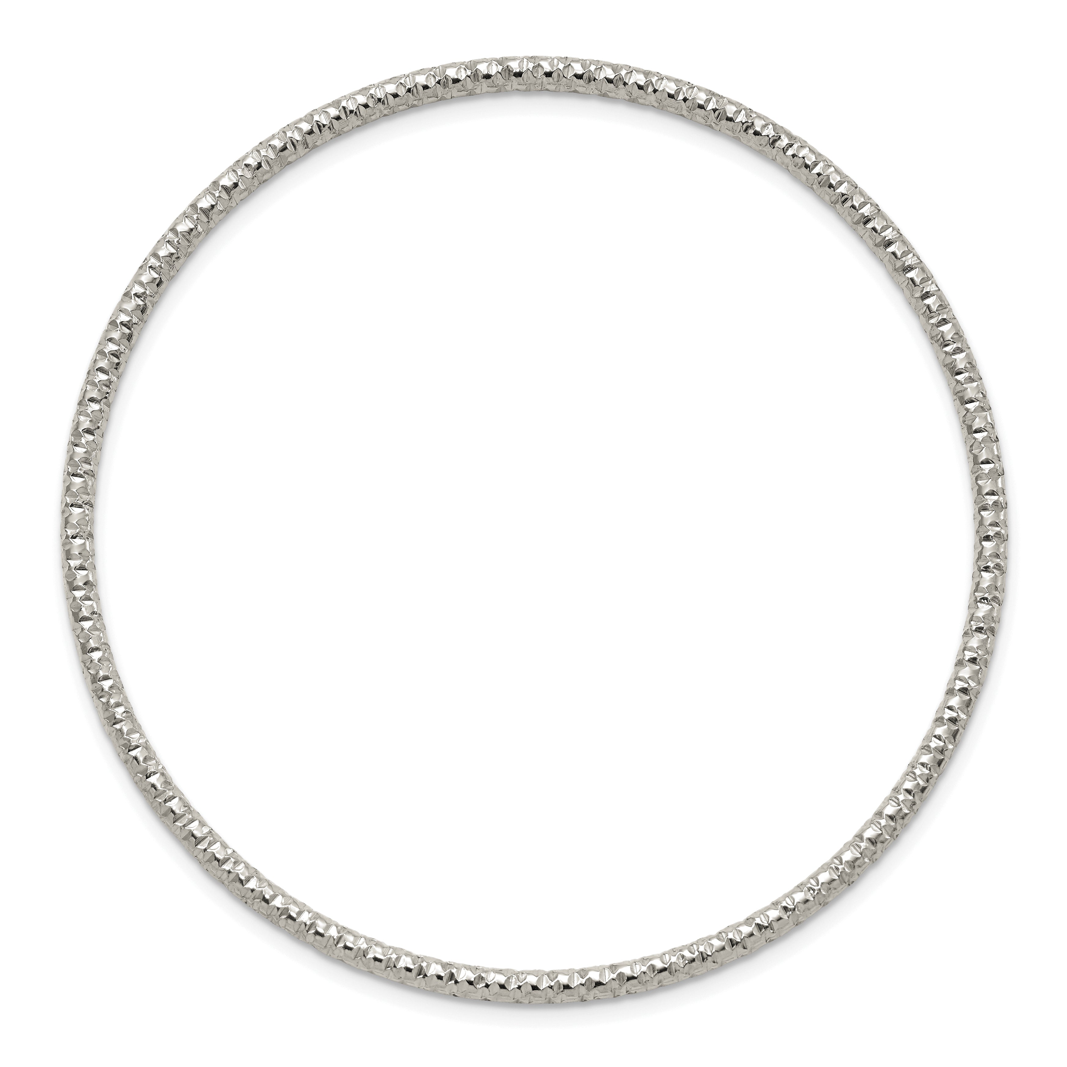 Chisel Stainless Steel Polished and Textured 2mm Slip on Bangle Secondary image