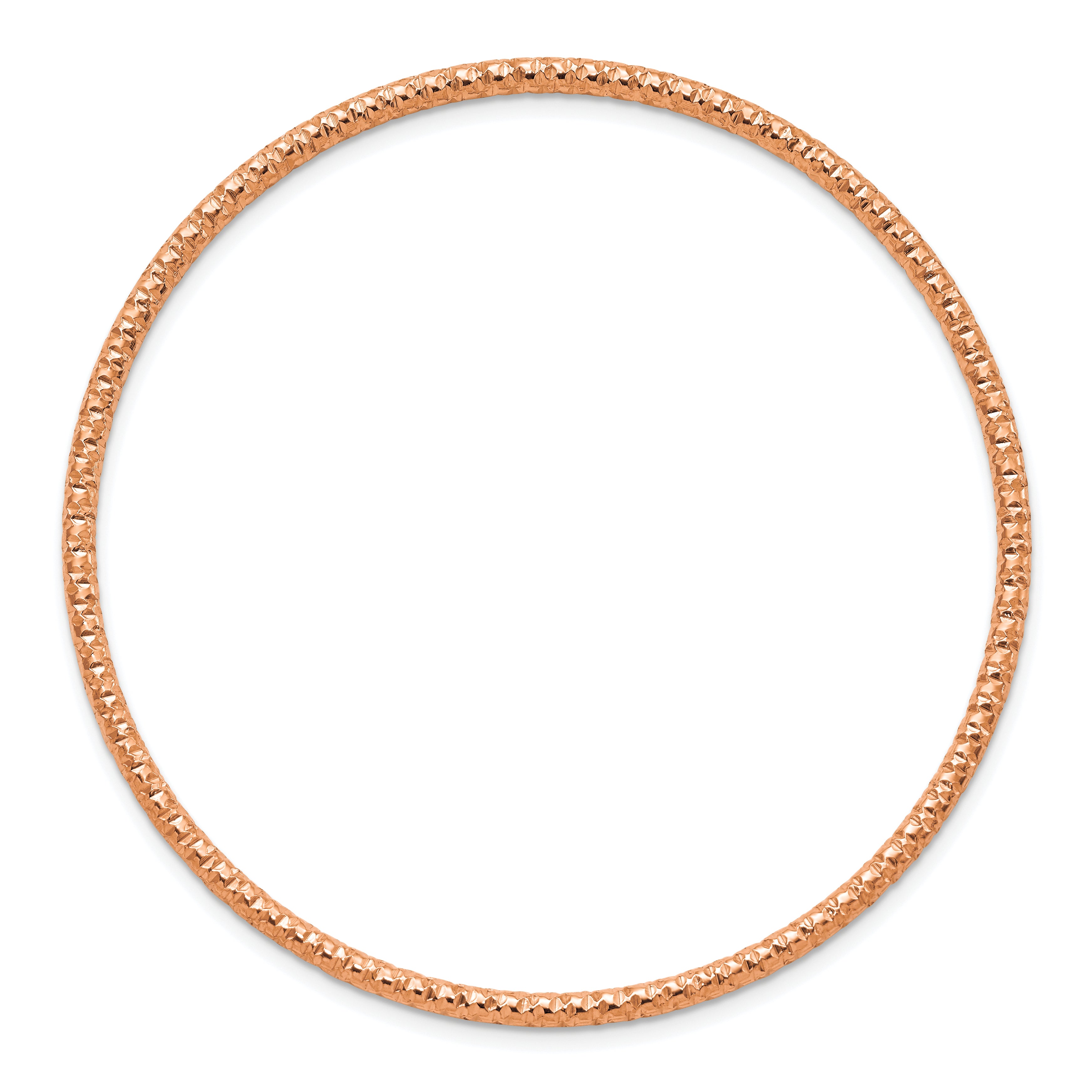 Chisel Stainless Steel Polished and Textured Rose IP-plated 2mm Slip on Bangle Secondary image