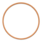 Chisel Stainless Steel Polished and Textured Rose IP-plated 2mm Slip on Bangle