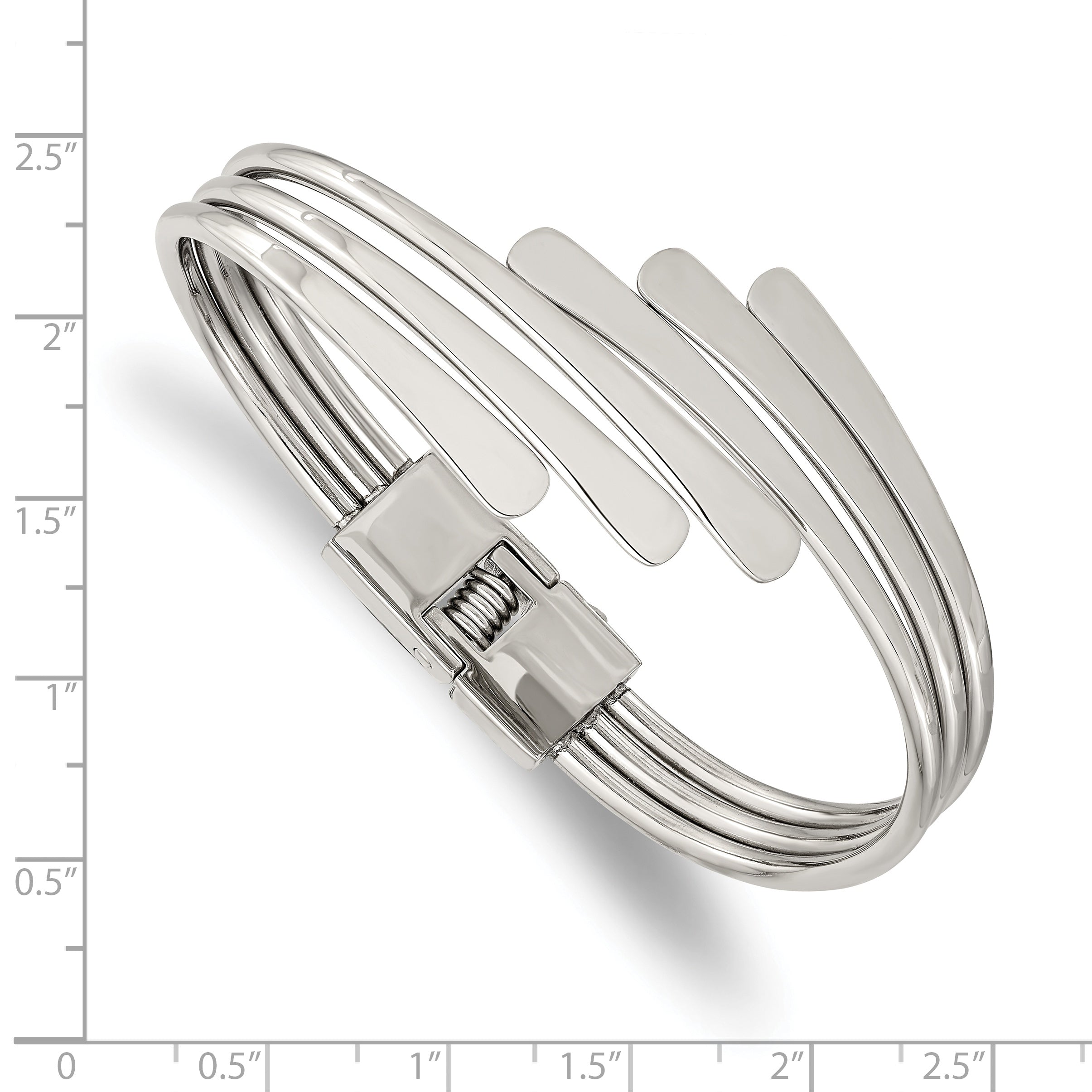 Chisel Stainless Steel Polished Hinged Bangle Secondary image