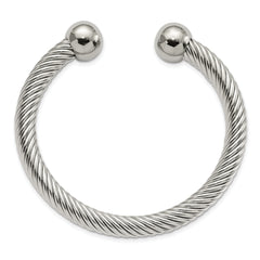 Chisel Stainless Steel Polished 7.3mm Cuff Bangle