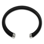 Chisel Stainless Steel Polished Black IP-plated Wire 18mm Cuff Bangle