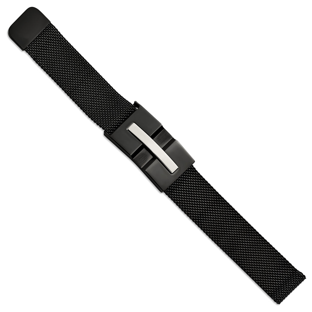 Black Mesh Magnetic Bracelet in Stainless Steel