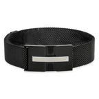 Black Mesh Magnetic Bracelet in Stainless Steel