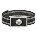 Skull Mesh Bracelet in Black IP-Plated Stainless Steel