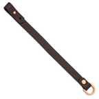 Brown Leather Bracelet in Rose-Tone Stainless Steel