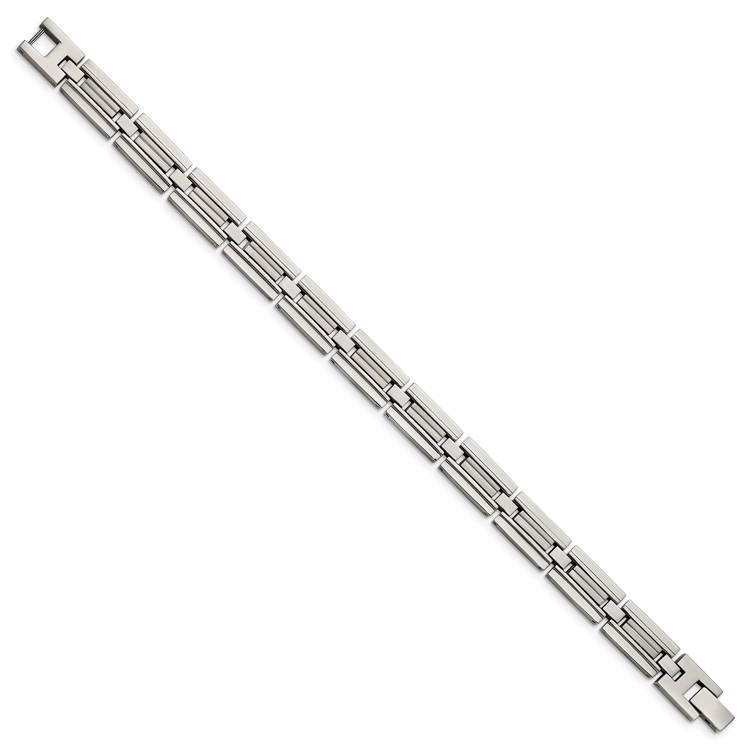 Brushed & Polished Link Bracelet in Stainless Steel Secondary image