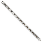 Black & Rose IP-Plated Link Bracelet in Stainless Steel