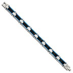 Black & Blue IP-Plated Link Bracelet in Stainless Steel