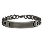 Brushed Curb Chain ID Bracelet in Stainless Steel, 10mm