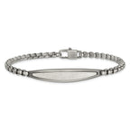 Antiqued ID Bracelet in Stainless Steel with White Bronze Plating