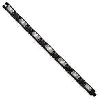 Starburst Link Bracelet in Stainless Steel with Black IP