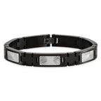 Starburst Link Bracelet in Stainless Steel with Black IP