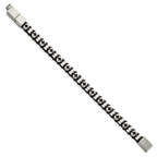 Crosses Leather Bracelet in Stainless Steel