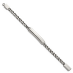 Heavy Wheat ID Bracelet in Stainless Steel, 6mm