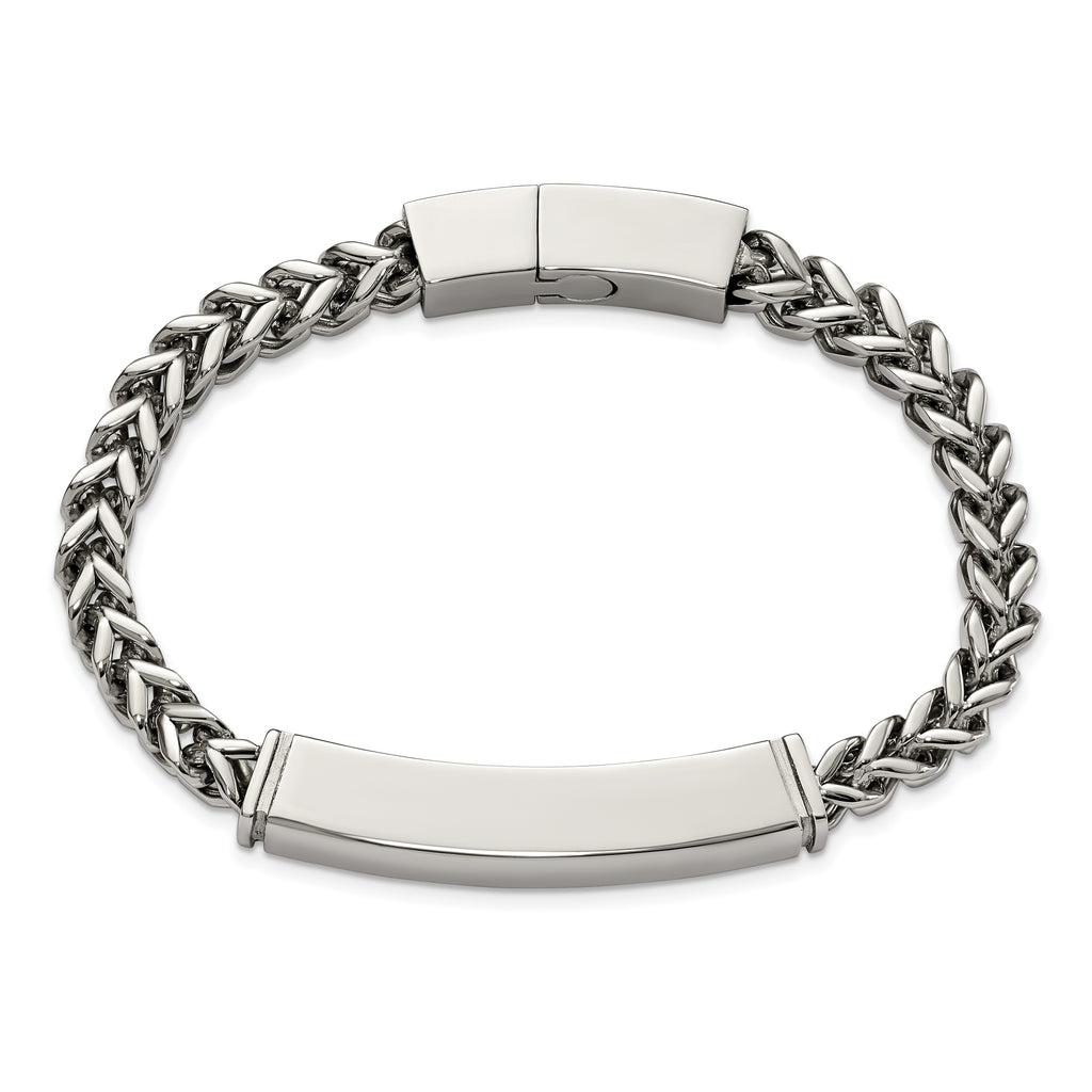Heavy Wheat ID Bracelet in Stainless Steel, 6mm