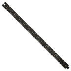 Antiqued Black IP Link Bracelet in Stainless Steel