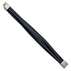 Multi-Strand Leather Bracelet in Stainless Steel, Navy