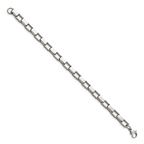 Polished Square Link Bracelet in Stainless Steel