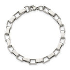 Polished Square Link Bracelet in Stainless Steel