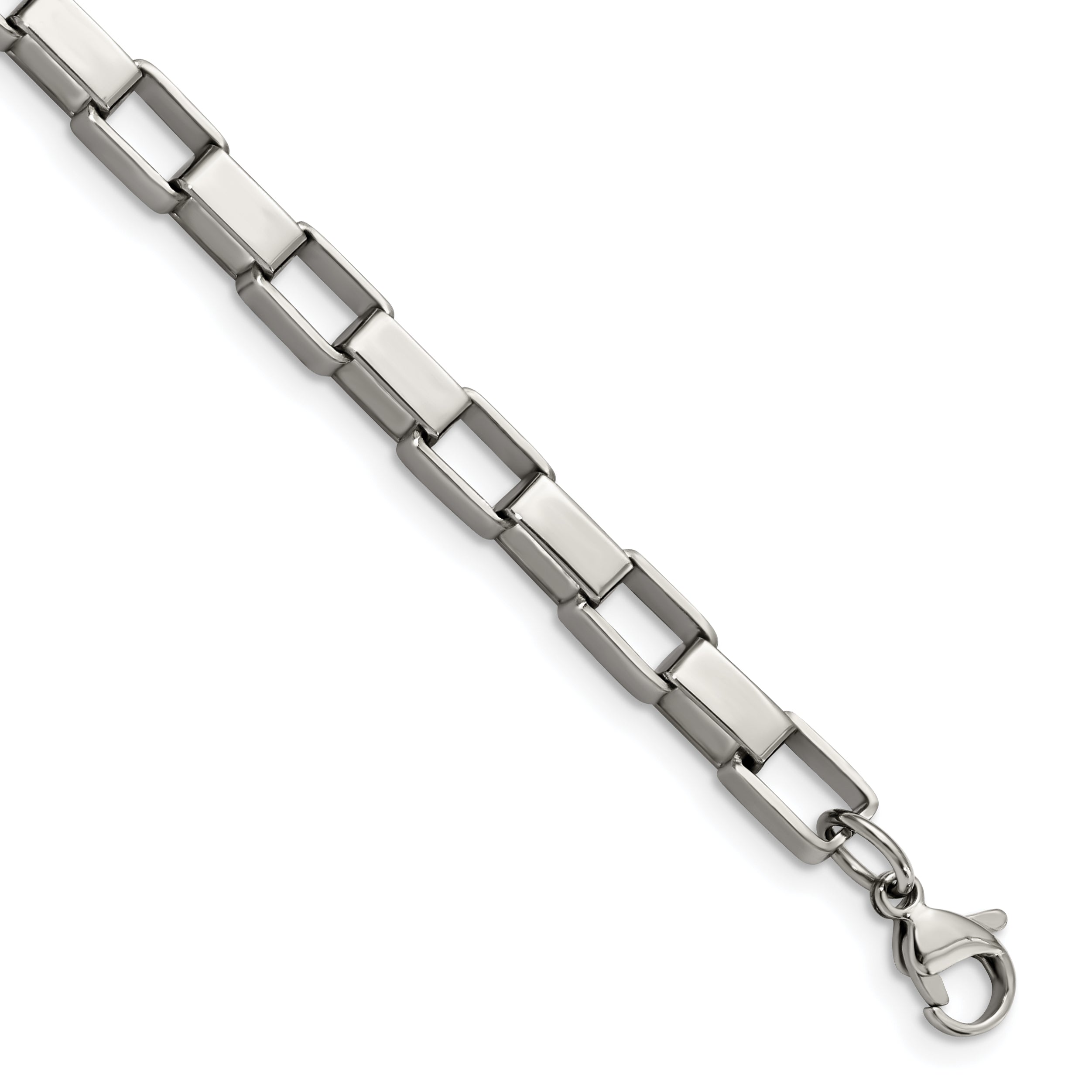 Chisel Stainless Steel Polished 8 inch Square Link Bracelet Main image