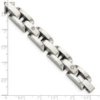 Diamond Accent Bracelet in Stainless Steel & 14K White Gold