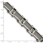 Chisel Stainless Steel Brushed and Polished with Cable Inlay 8.5 inch Link Bracelet
