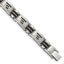 Chisel Stainless Steel Brushed and Polished Black Rubber Inlay Greek Key 8.5 inch Bracelet