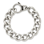 Chisel Stainless Steel Polished 8.5 inch Large Curb Link Bracelet