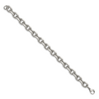 Polished Cable Link Bracelet in Stainless Steel, 9"