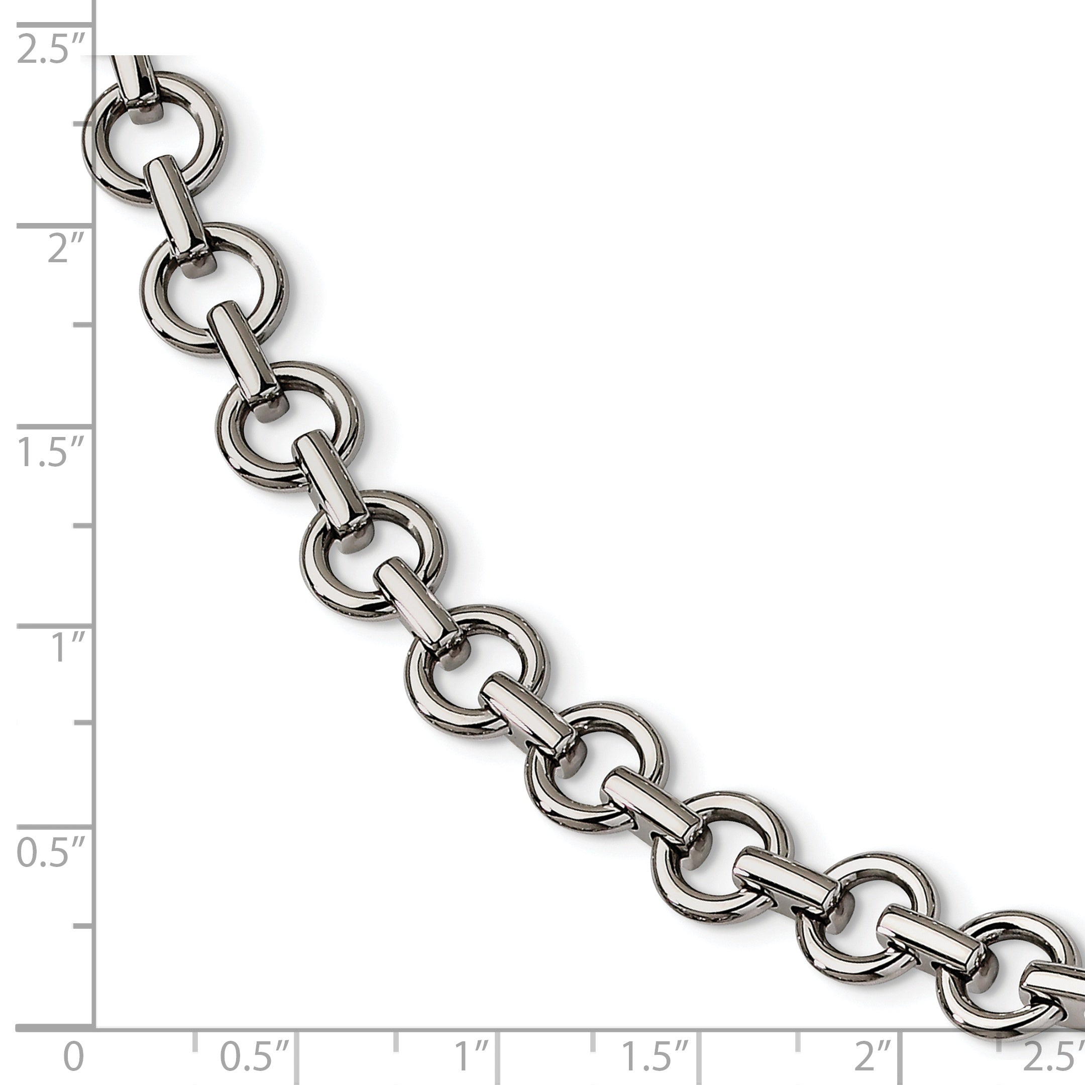 Polished Circle Link Bracelet in Stainless Steel