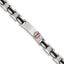 Chisel Stainless Steel Polished with Red Enamel and Black Rubber Medical ID 8 inch Link Bracelet