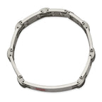 Medical ID Bracelet in Stainless Steel with Red Enamel