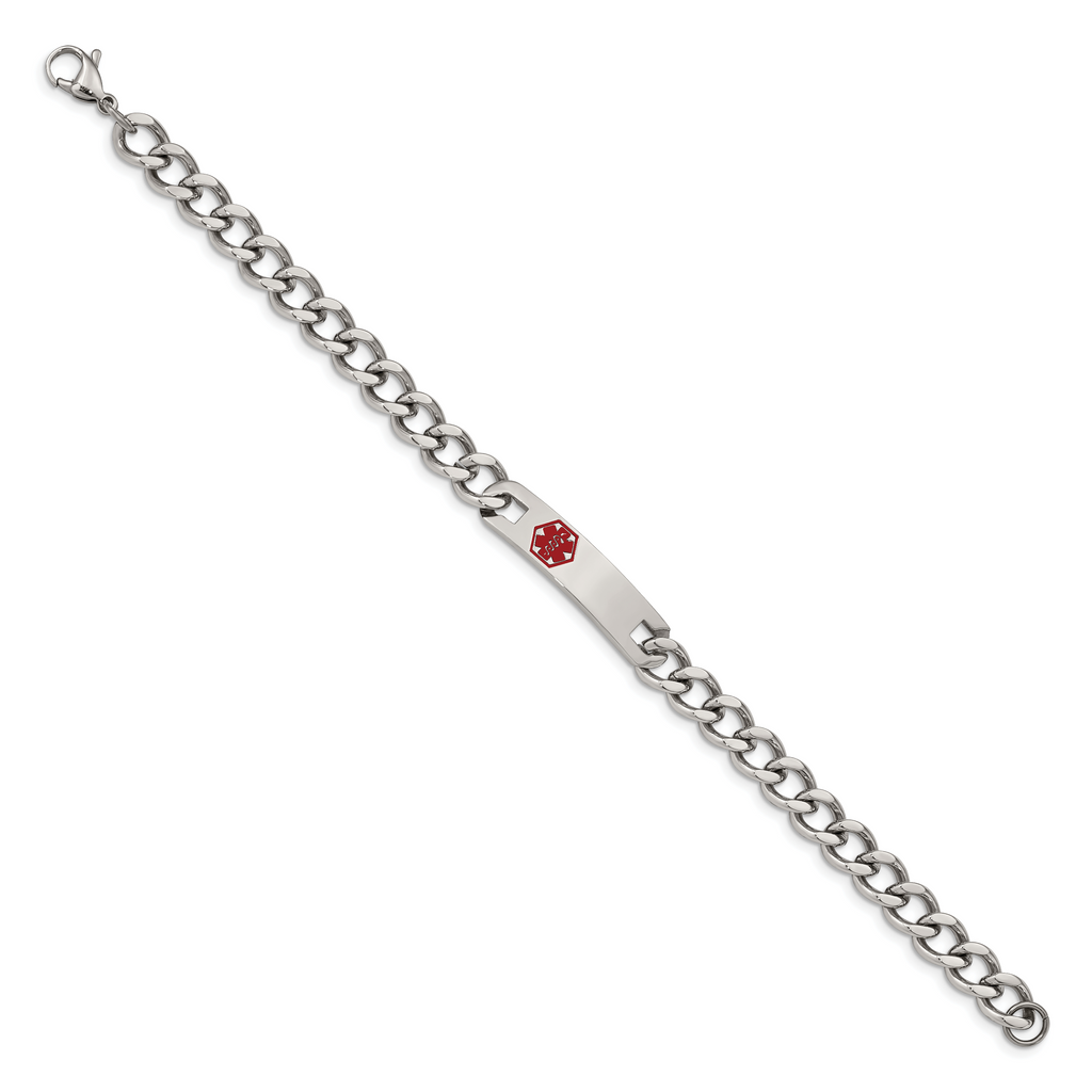 Medical ID Curb Chain Bracelet in Stainless Steel