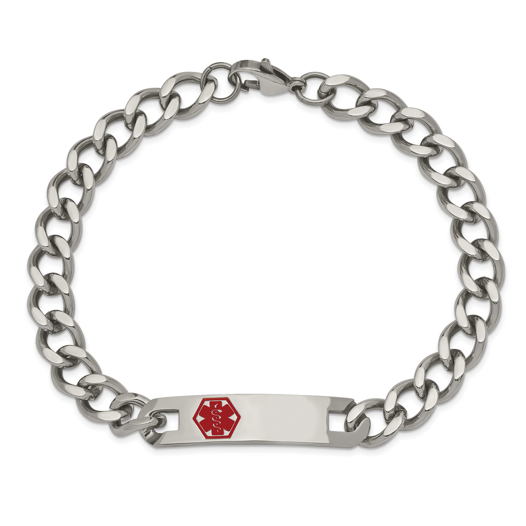 Medical ID Curb Chain Bracelet in Stainless Steel