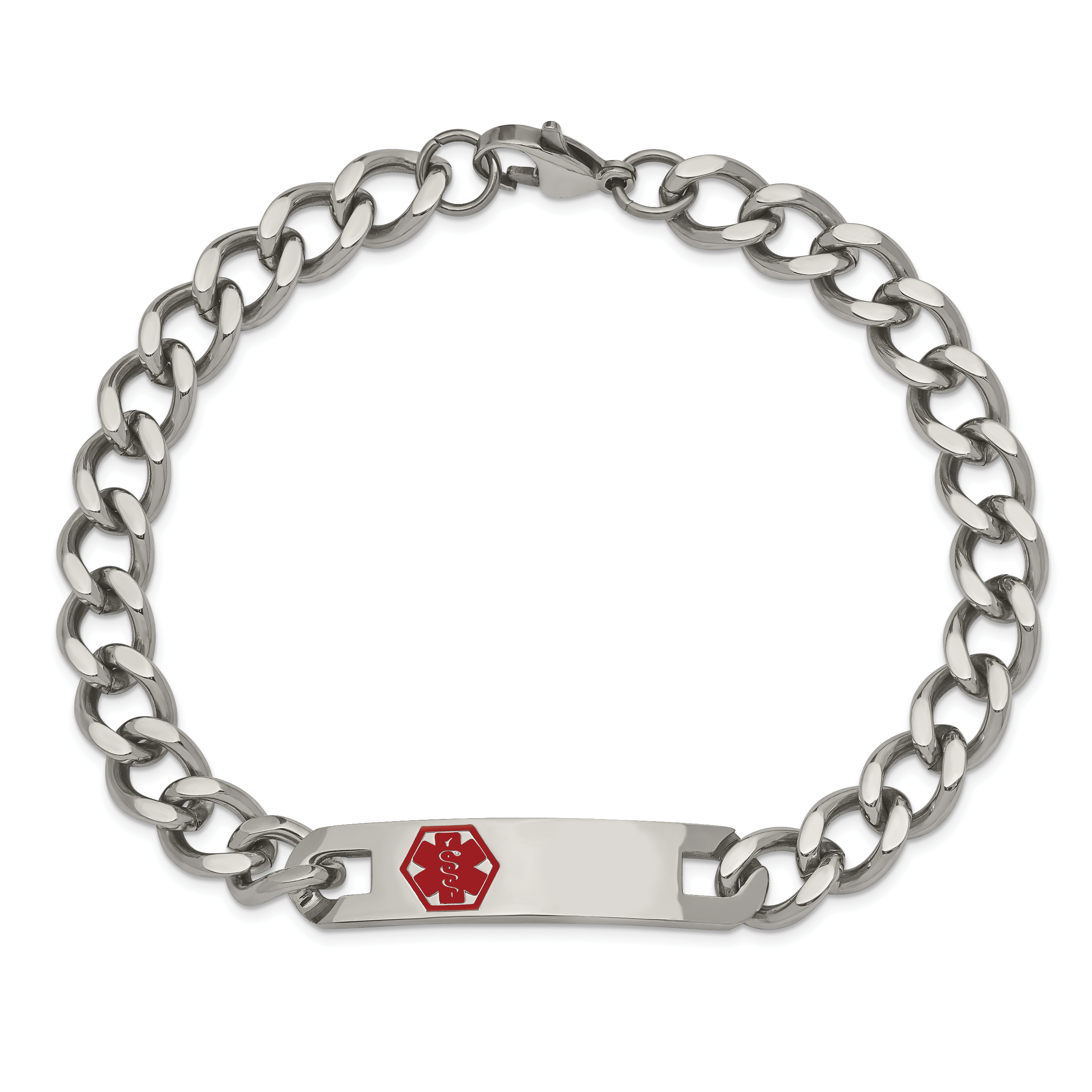 Medical ID Curb Chain Bracelet in Stainless Steel