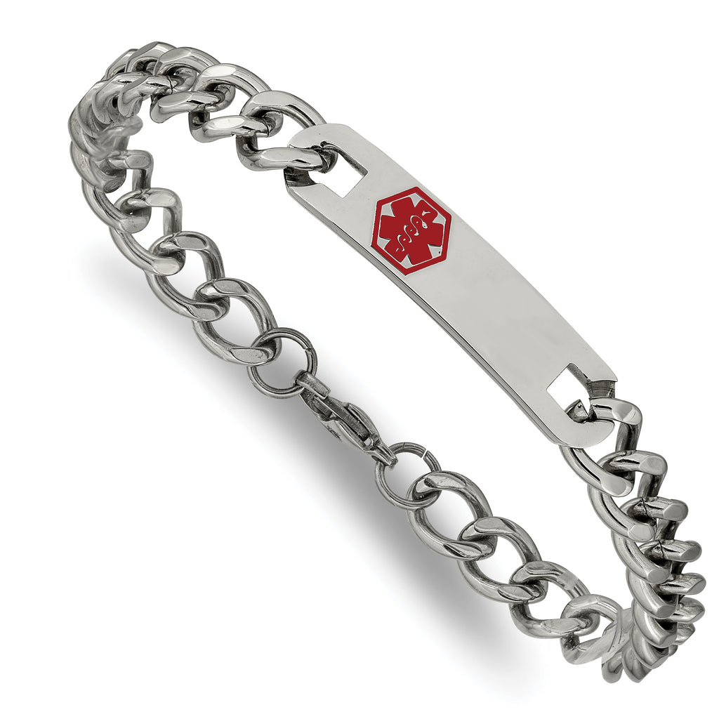 Medical ID Curb Chain Bracelet in Stainless Steel