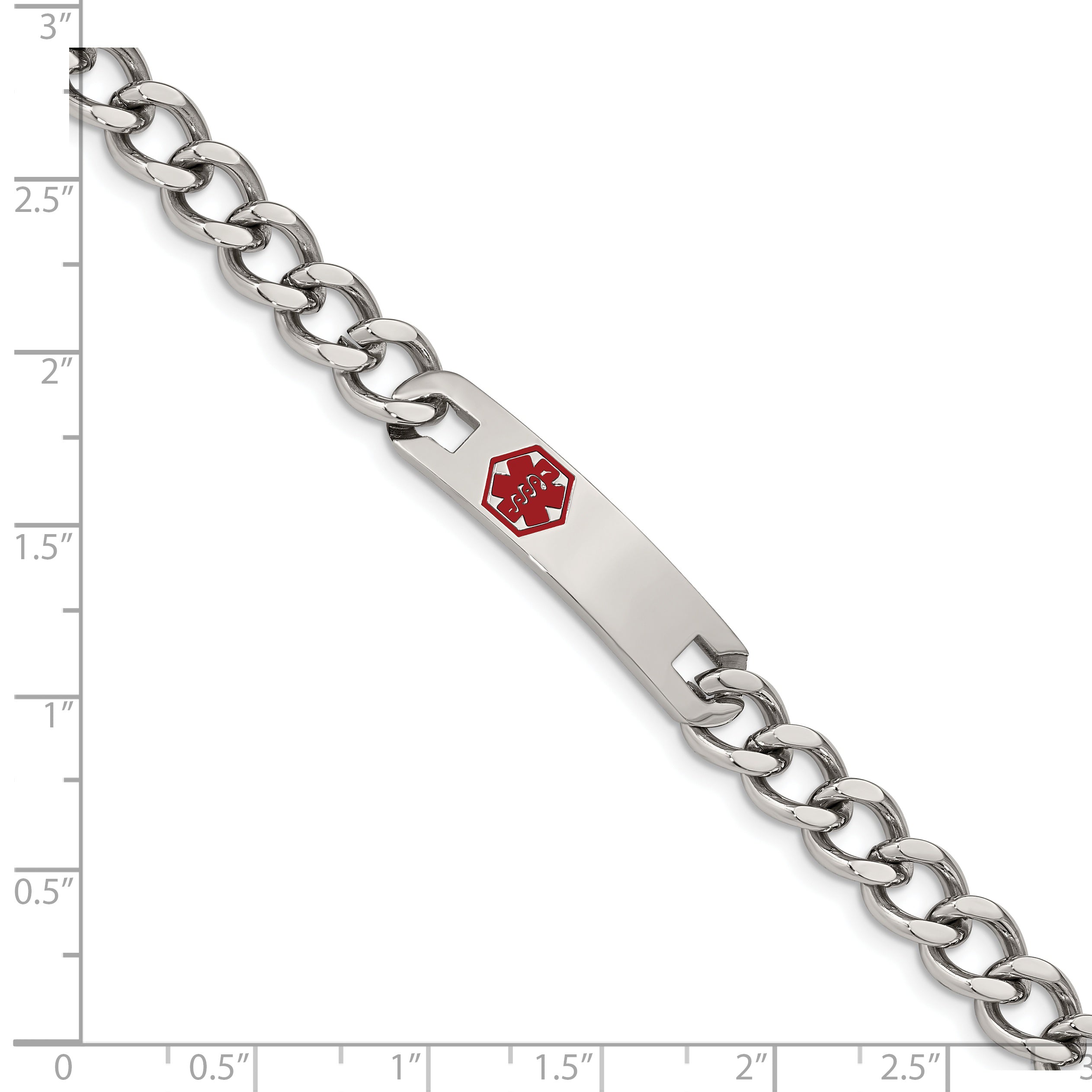 Medical ID Curb Chain Bracelet in Stainless Steel
