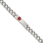 Chisel Stainless Steel Polished with Red Enamel Medical ID 9.5 inch Curb Chain Bracelet