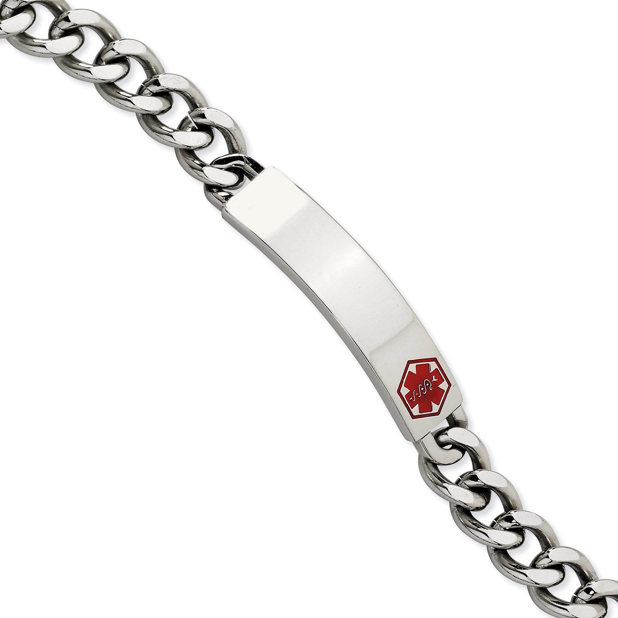 Medical ID Curb Chain Bracelet in Stainless Steel